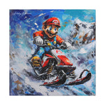 Colorful Blizzard Dash: Mario's Speedy Snowmobile