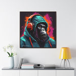 Graffiti Groove: Hooded Gorilla Jamming with Headphones