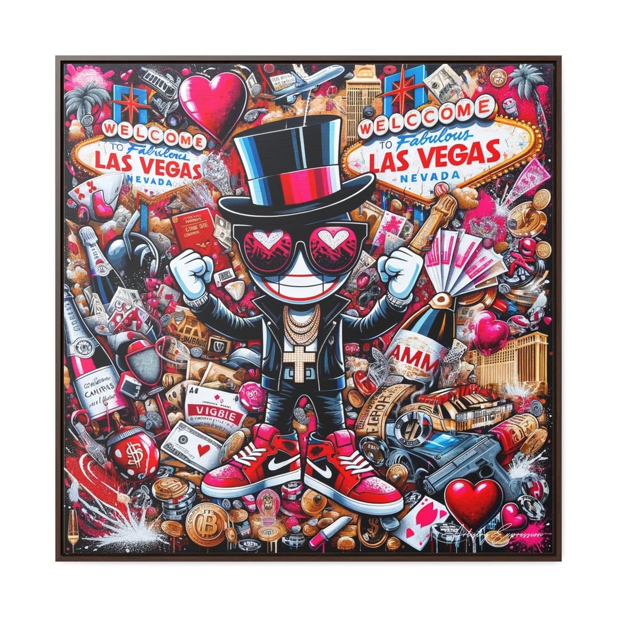 Neon Nights: Graffiti Exploration of Vegas Vibes