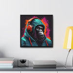 Graffiti Groove: Hooded Gorilla Jamming with Headphones