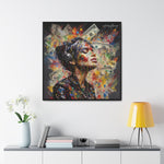 Urban Beats: Graffiti Canvas Featuring Girl with Music and Money