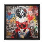 Graffiti Couture: Red-Dressed Lady in Urban Scene