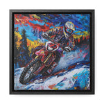 Snowy Velocity: Motorcycle in Full Color