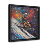 Snowmobile Odyssey: Astronaut's Colorful Space Journey