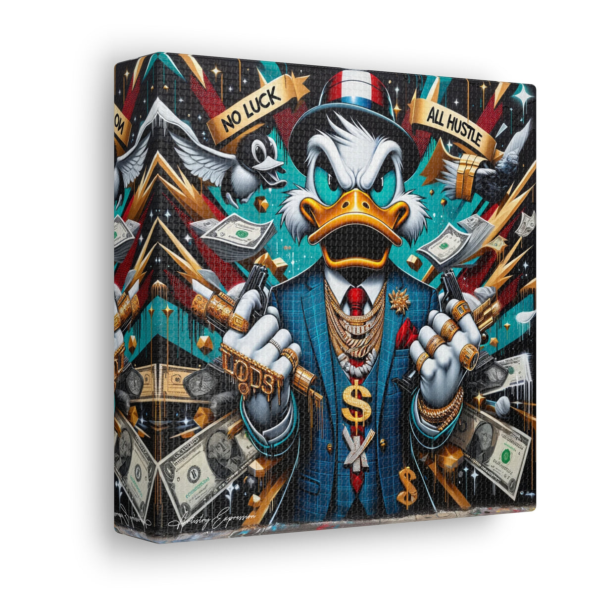 Graffiti Rebellion: Urban Canvas with Gangsta Donald Duck