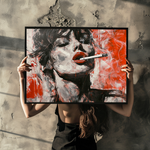 Crimson Charm: Beauty in Smoke