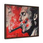 Portrait d'un homme fumant avec des teintes rouges