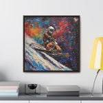 Snowmobile Odyssey: Astronaut's Colorful Space Journey