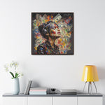 Urban Beats: Graffiti Canvas Featuring Girl with Music and Money