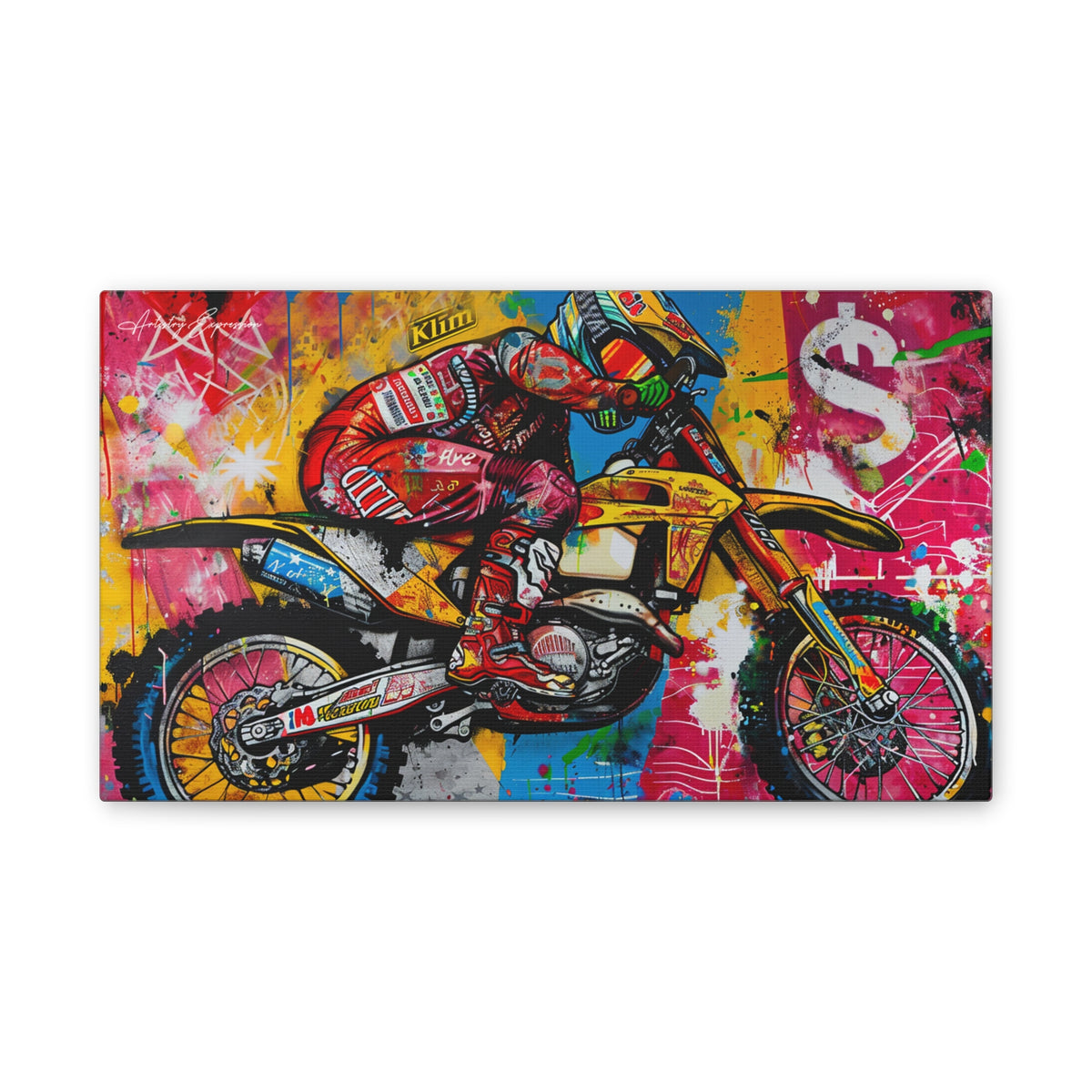Vibrant Motorcycle Graffiti