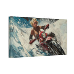 Arctic Vixen: Sleek Motorcycle in Snow