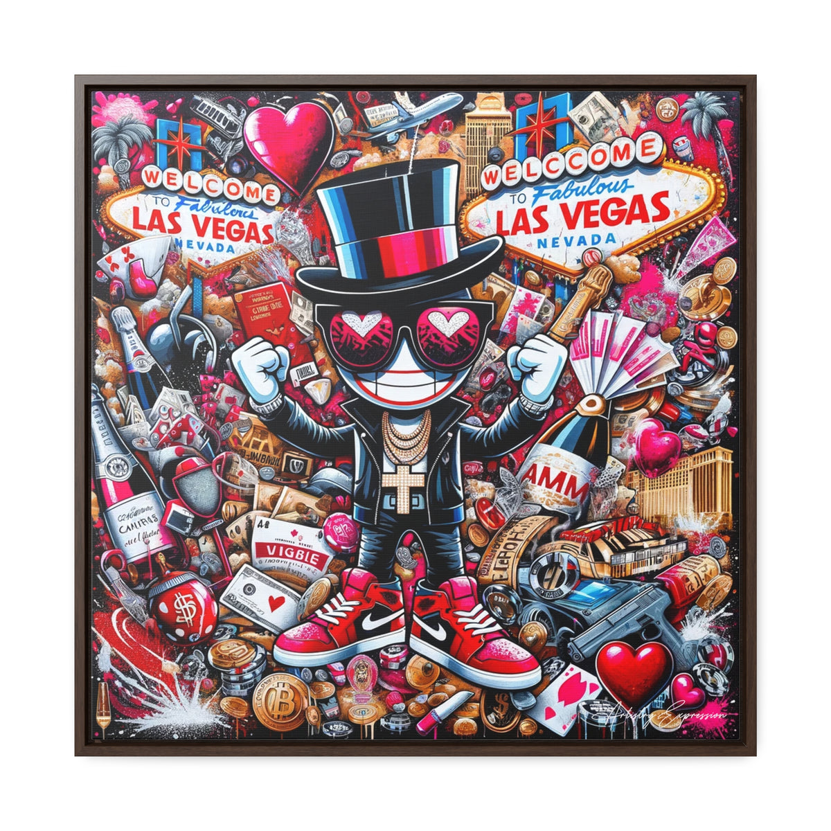 Neon Nights: Graffiti Exploration of Vegas Vibes