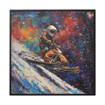 Snowmobile Odyssey: Astronaut's Colorful Space Journey