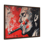 Portrait d'un homme fumant avec des teintes rouges