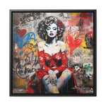 Graffiti Couture: Red-Dressed Lady in Urban Scene