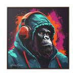 Graffiti Groove: Hooded Gorilla Jamming with Headphones