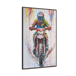 Speeding Motorcycle Through Snow