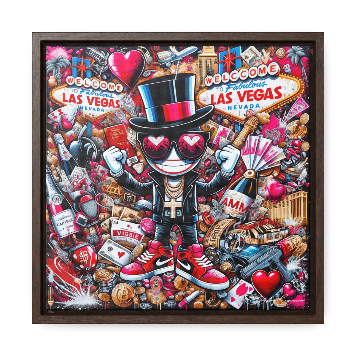 Neon Nights: Graffiti Exploration of Vegas Vibes