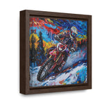 Snowy Velocity: Motorcycle in Full Color