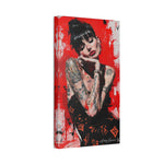 Red-Tinted Portrait of a Woman with Tattoos