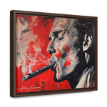 Portrait d'un homme fumant avec des teintes rouges