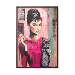 Chic Companionship: Audrey Hepburn's Portrait with a Cat