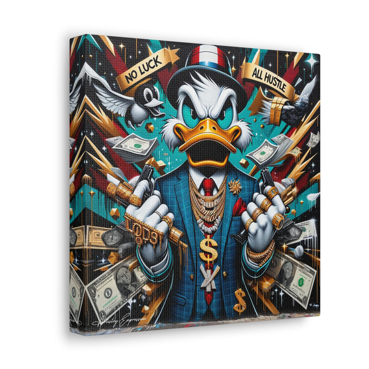 Graffiti Rebellion: Urban Canvas with Gangsta Donald Duck
