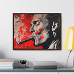 Portrait d'un homme fumant avec des teintes rouges