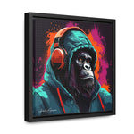 Graffiti Groove: Hooded Gorilla Jamming with Headphones
