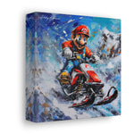 Colorful Blizzard Dash: Mario's Speedy Snowmobile