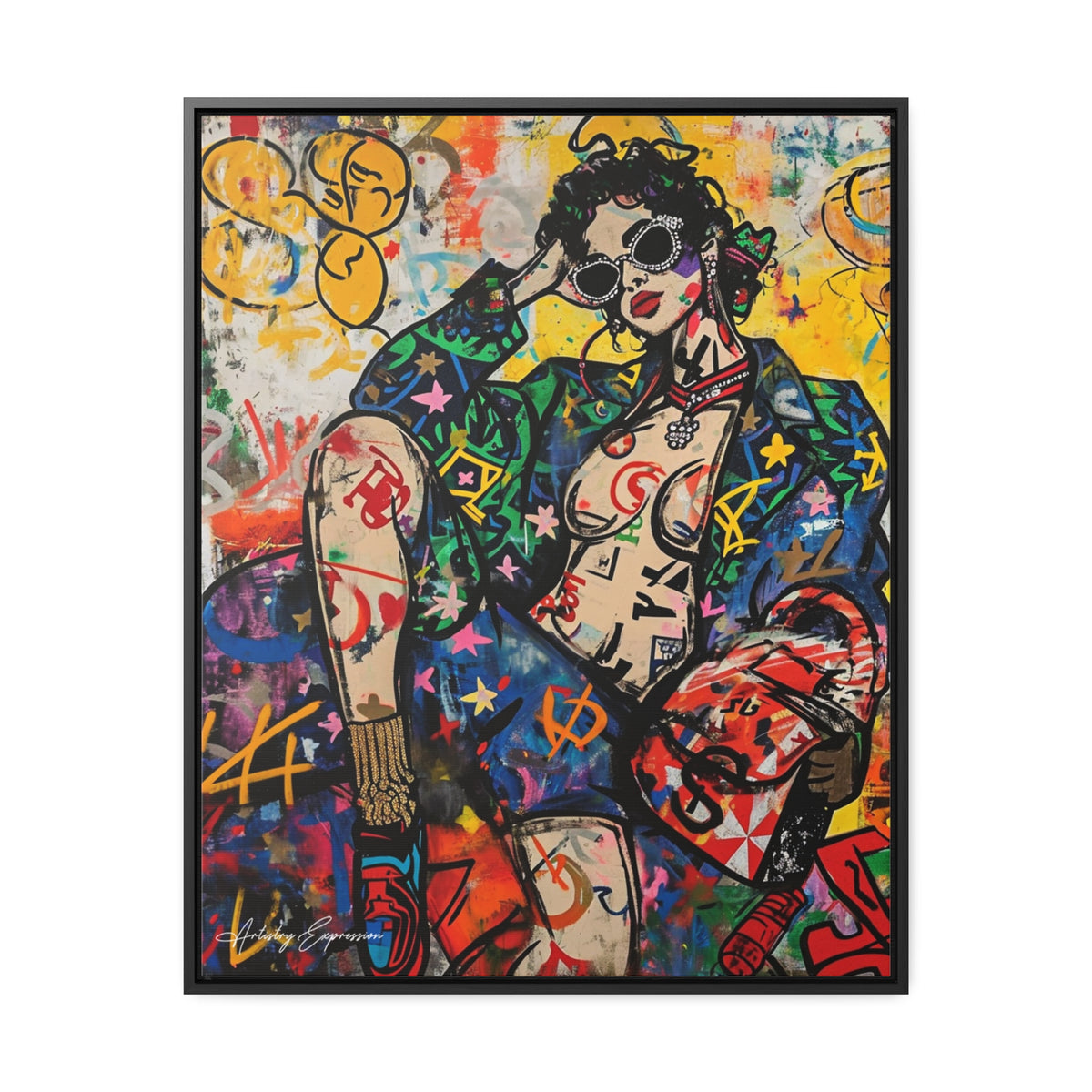 Déesse du graffiti : richesse et style en couleur