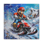 Colorful Blizzard Dash: Mario's Speedy Snowmobile