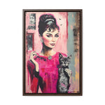 Chic Companionship: Audrey Hepburn's Portrait with a Cat