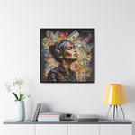 Urban Beats: Graffiti Canvas Featuring Girl with Music and Money