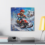 Colorful Blizzard Dash: Mario's Speedy Snowmobile