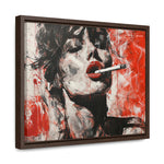 Crimson Charm: Beauty in Smoke