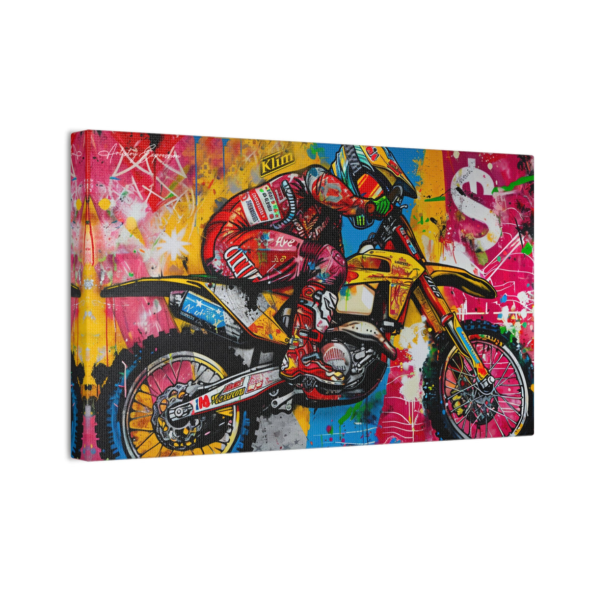 Vibrant Motorcycle Graffiti