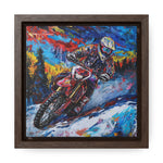 Snowy Velocity: Motorcycle in Full Color