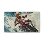 Arctic Vixen: Sleek Motorcycle in Snow