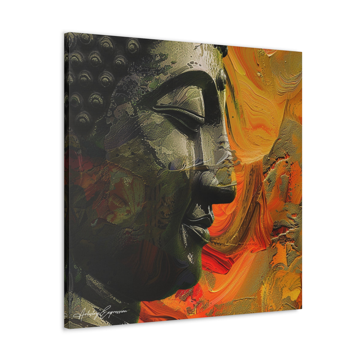 Tranquil Fusion: Modern Buddha Portrait
