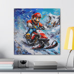 Colorful Blizzard Dash: Mario's Speedy Snowmobile