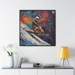 Snowmobile Odyssey: Astronaut's Colorful Space Journey