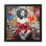 Graffiti Couture: Red-Dressed Lady in Urban Scene