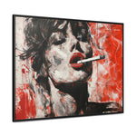 Crimson Charm: Beauty in Smoke