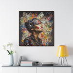 Urban Beats: Graffiti Canvas Featuring Girl with Music and Money