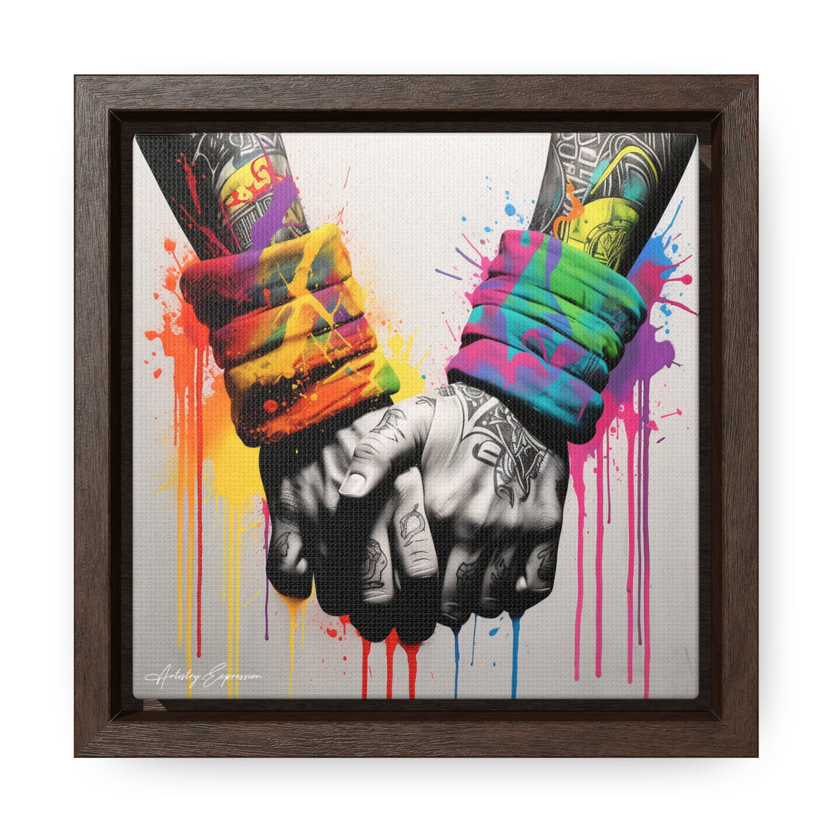 Graffiti Bond: Two Hands United in Street Art