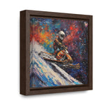 Snowmobile Odyssey: Astronaut's Colorful Space Journey