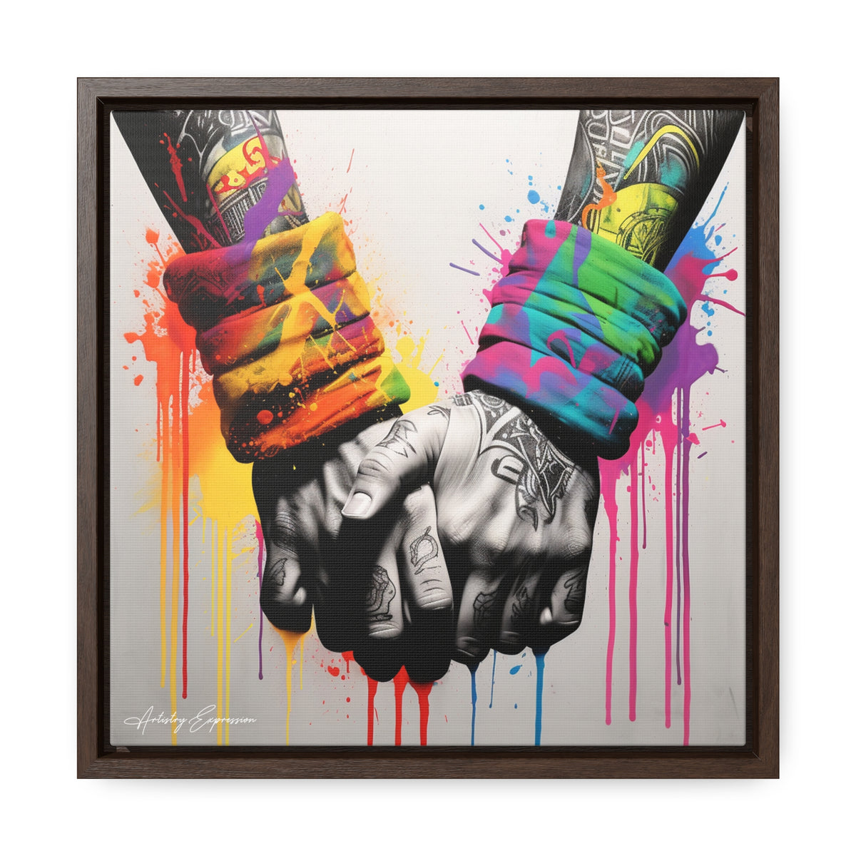 Graffiti Bond: Two Hands United in Street Art