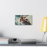 Arctic Vixen: Sleek Motorcycle in Snow