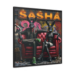 Playful Intrigue: Graffiti Mural with Anthropomorphic Rabbits